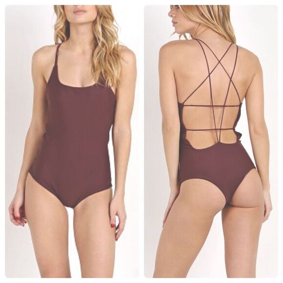 MIKOH KILAUEA One Piece Terracotta Clay Swimsuit Bathing Suit Sz Small NEW! - Picture 1 of 10
